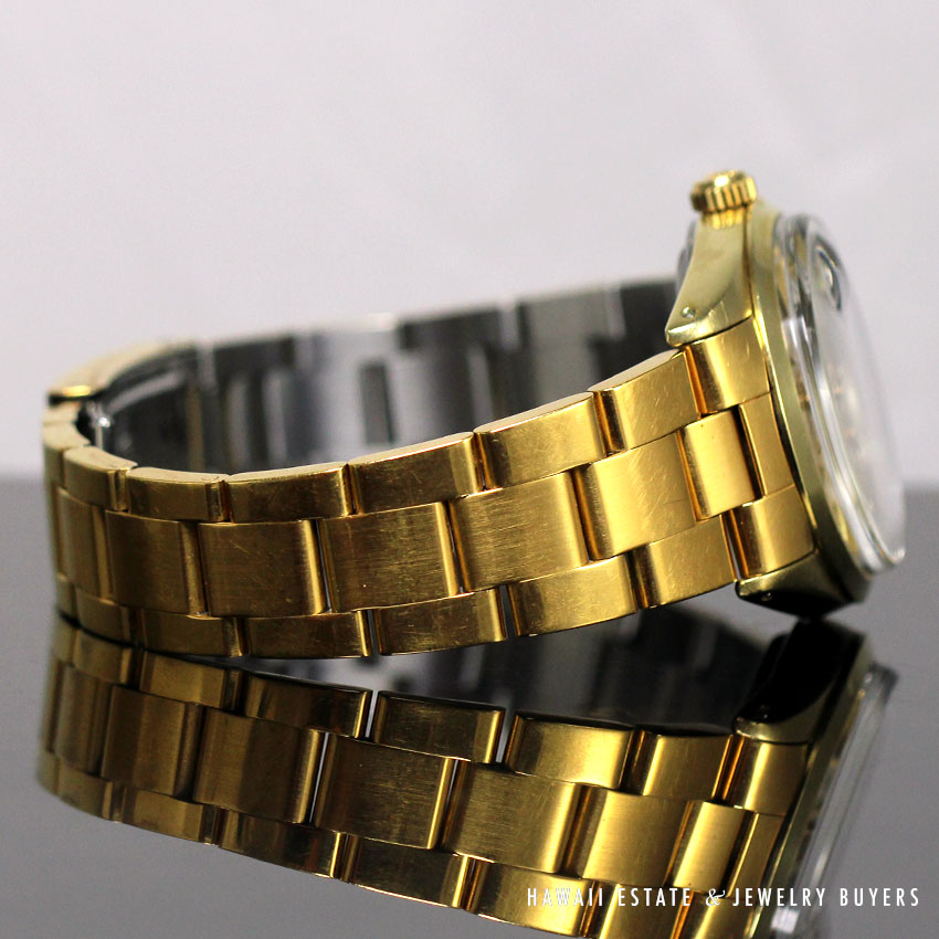 MINT ROLEX 1979 OYSTER PERPETUAL DATE 1550 GOLD PLATED WATCH